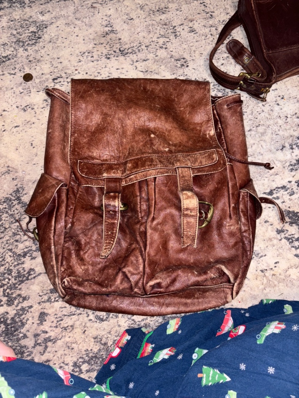 Brown Leather Men’s Backpack - Casual Vintage Style